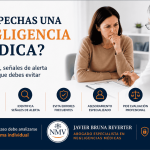 Paciente preocupada consultando con un médico sobre una posible negligencia médica