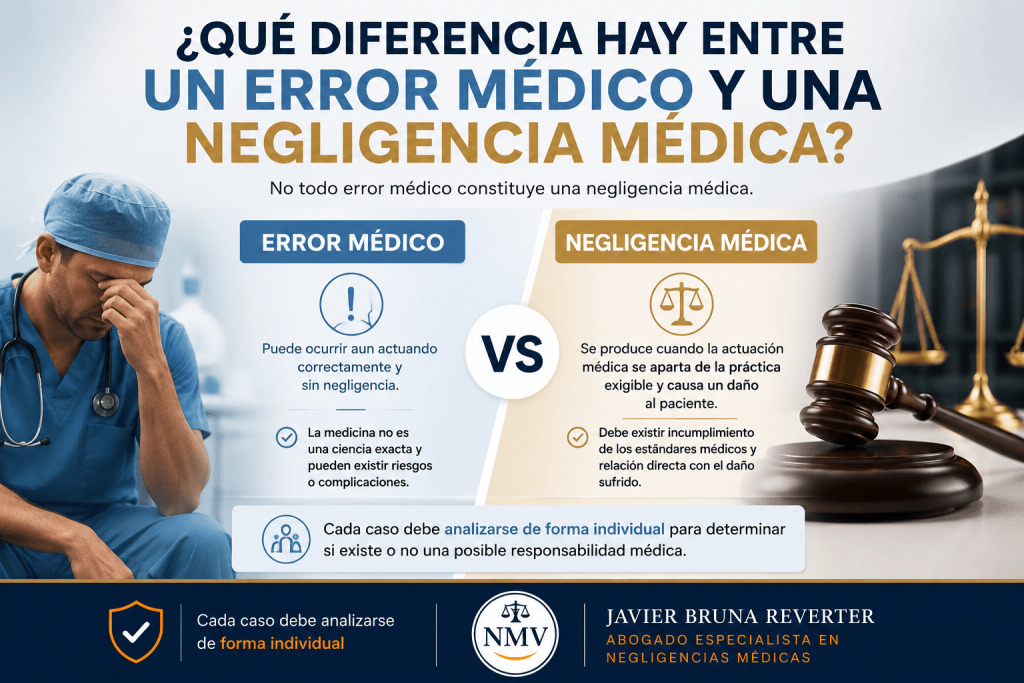 ¿Qué diferencia hay entre un error médico y una negligencia médica?
